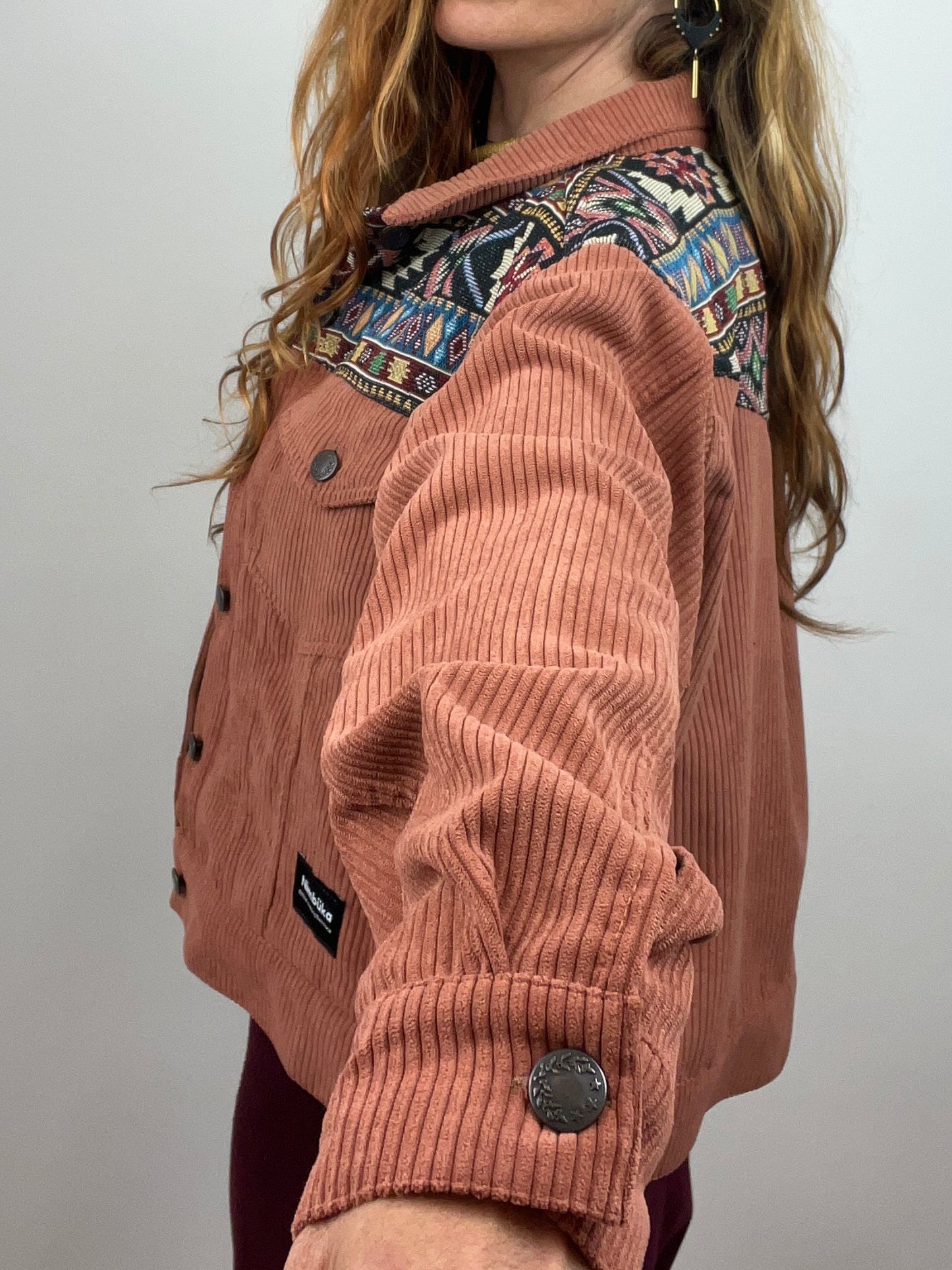 Chaqueta Etnic tierra pana