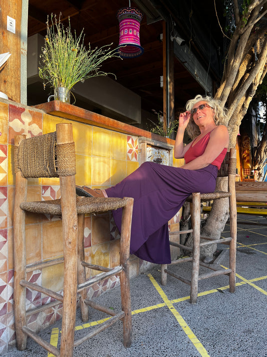 Pantalón flow púrpura