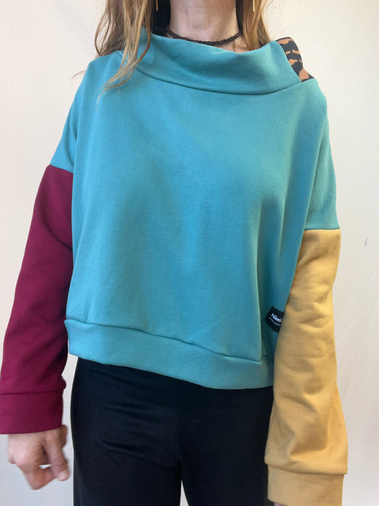 Jersey turquesa/frambuesa/tierra
