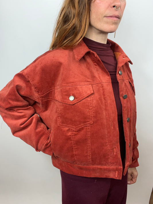 Chaqueta de pana terracota customizable