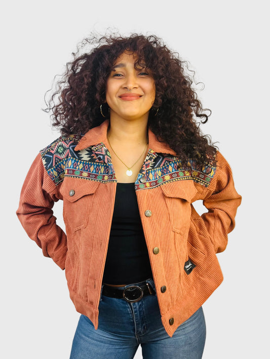 Chaqueta Etnic tierra pana