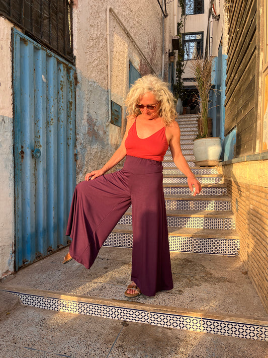 Pantalón flow púrpura