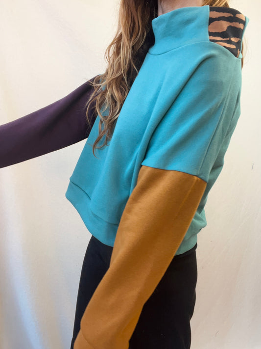 Jersey turquesa/lila/tierra