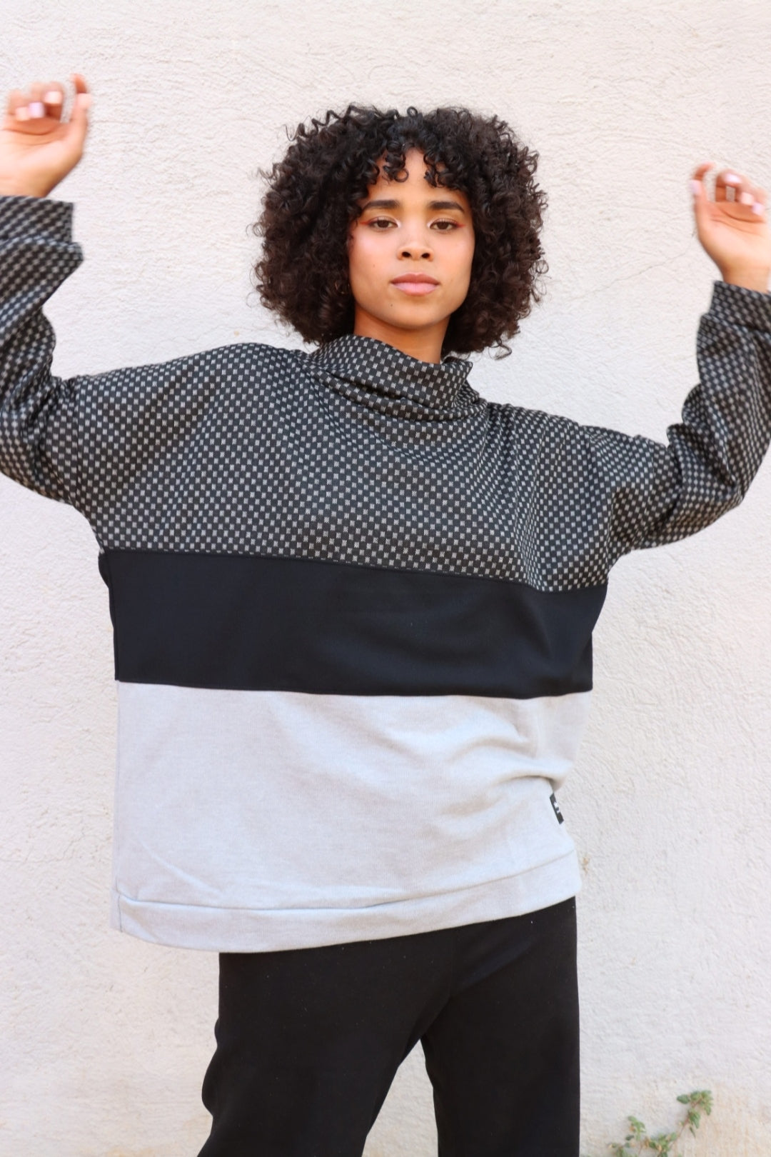 Sudadera cuadros & black