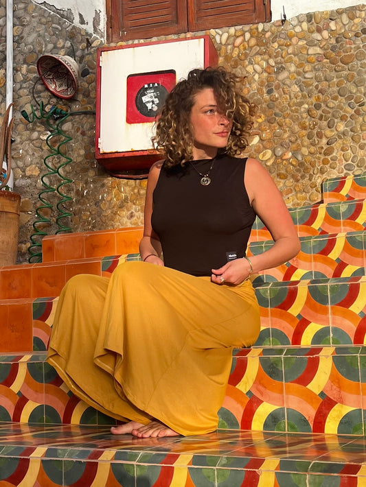 Camiseta cuello halter black