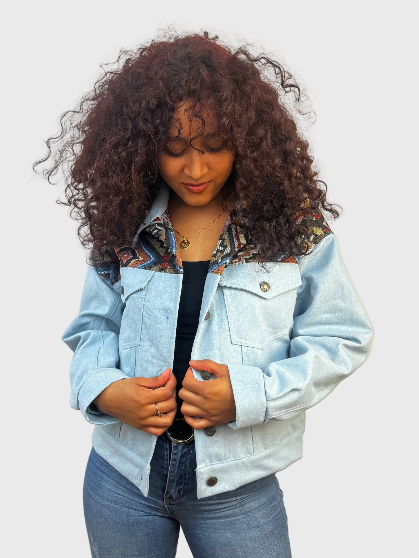 Chaqueta tejana clara/ etnica