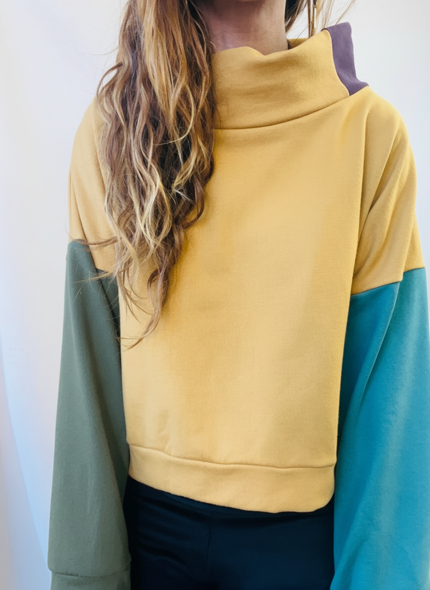 Jersey  Mostaza/caqui/turquesa