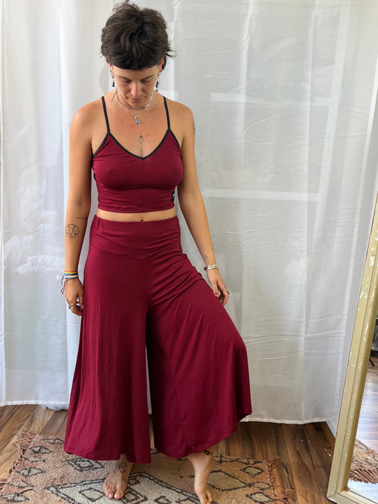 Pantalón flow vino