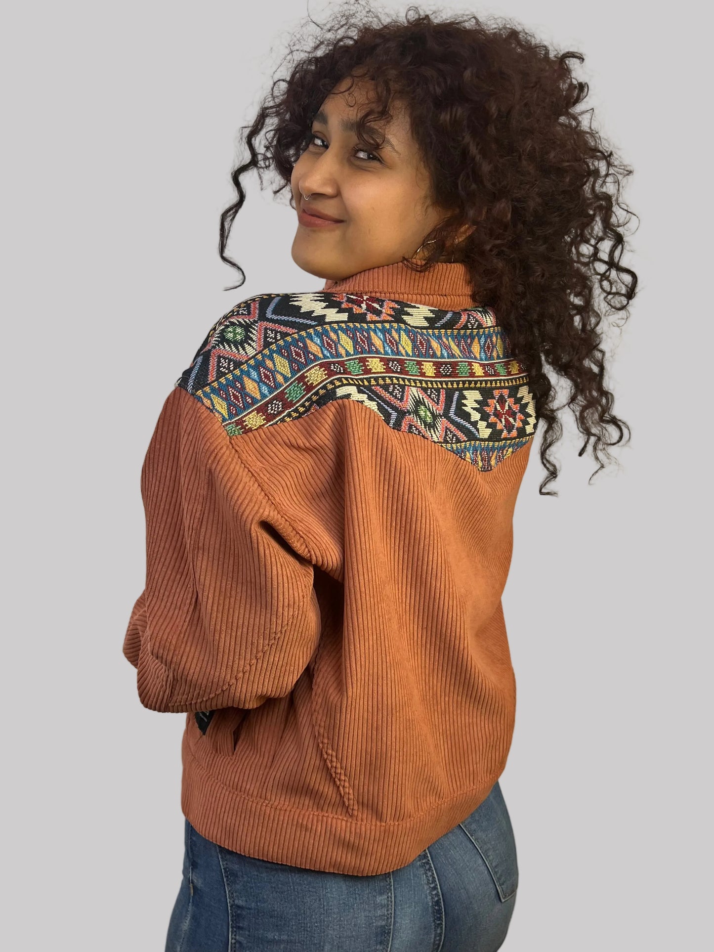 Chaqueta Etnic tierra pana