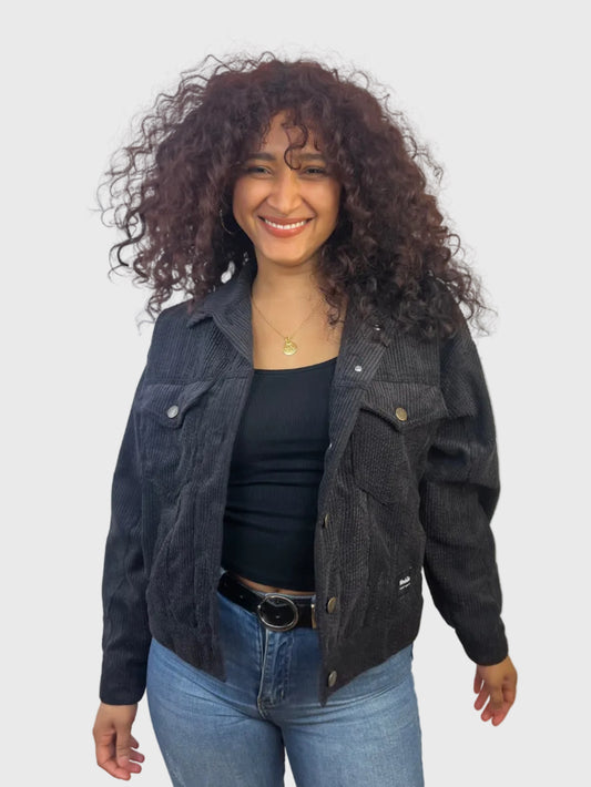 Chaqueta negra pana (customizable)