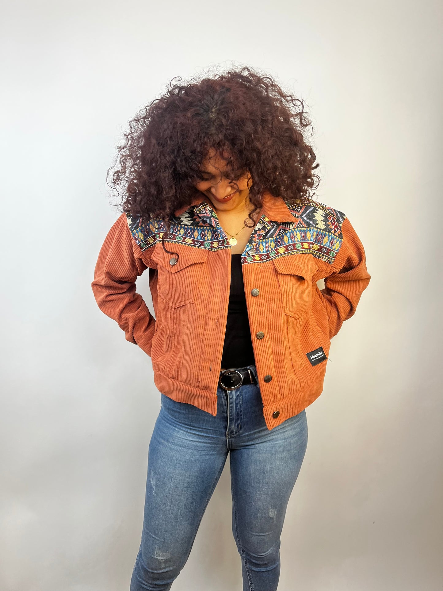 Chaqueta Etnic tierra pana