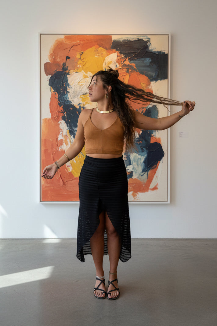Falda diosa Negra calada