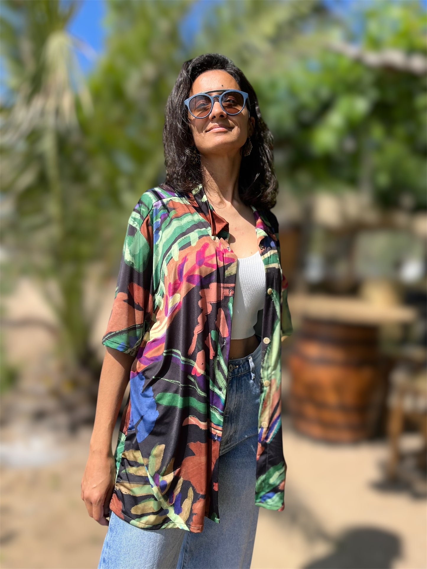 Camisa tropic green