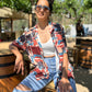 Camisa estampado vintage tierra