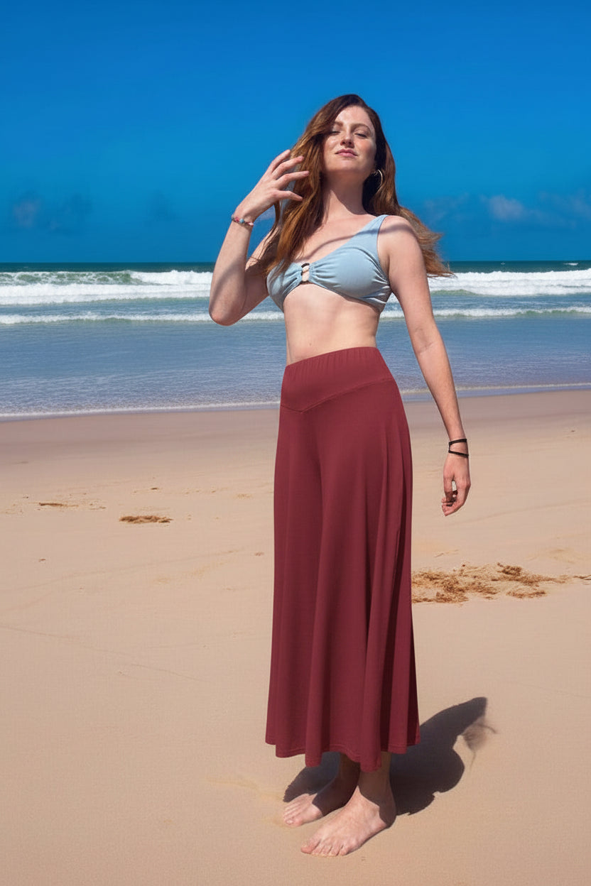 Pantalón flow vino