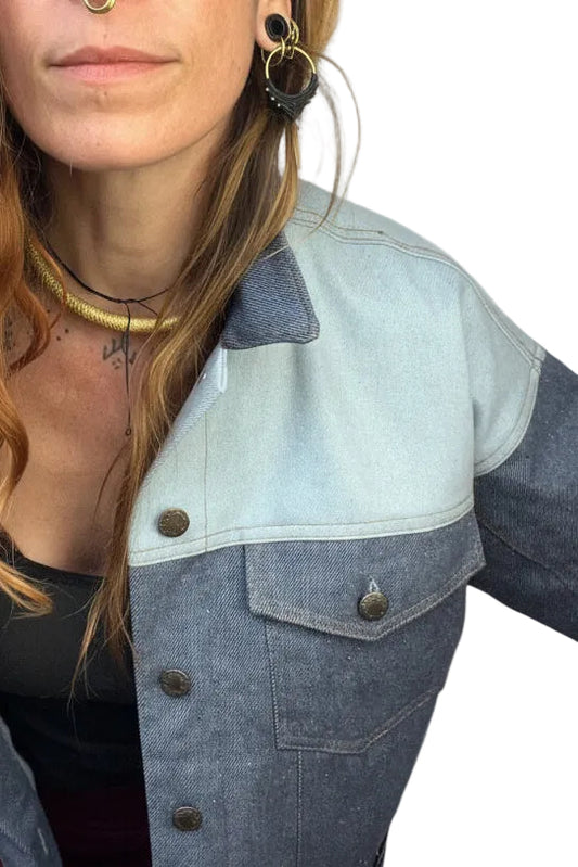 Chaqueta tejana dos tonos