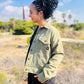 Chaqueta Sarga Verde/lila