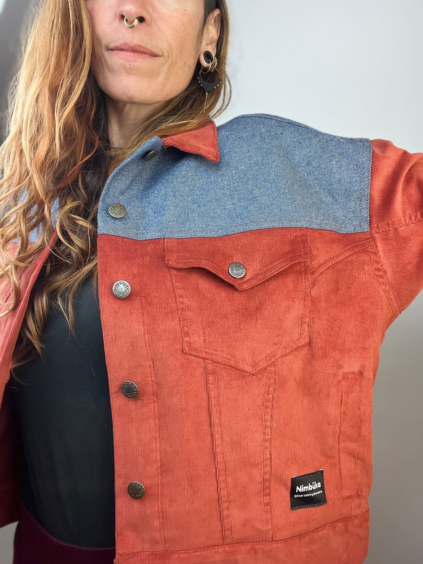 Chaqueta tejana/terracota