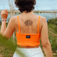 Crop top canalé Orange