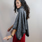 Poncho gris jaspeado