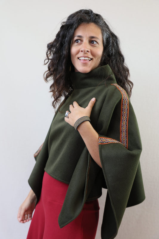 Poncho verde caqui