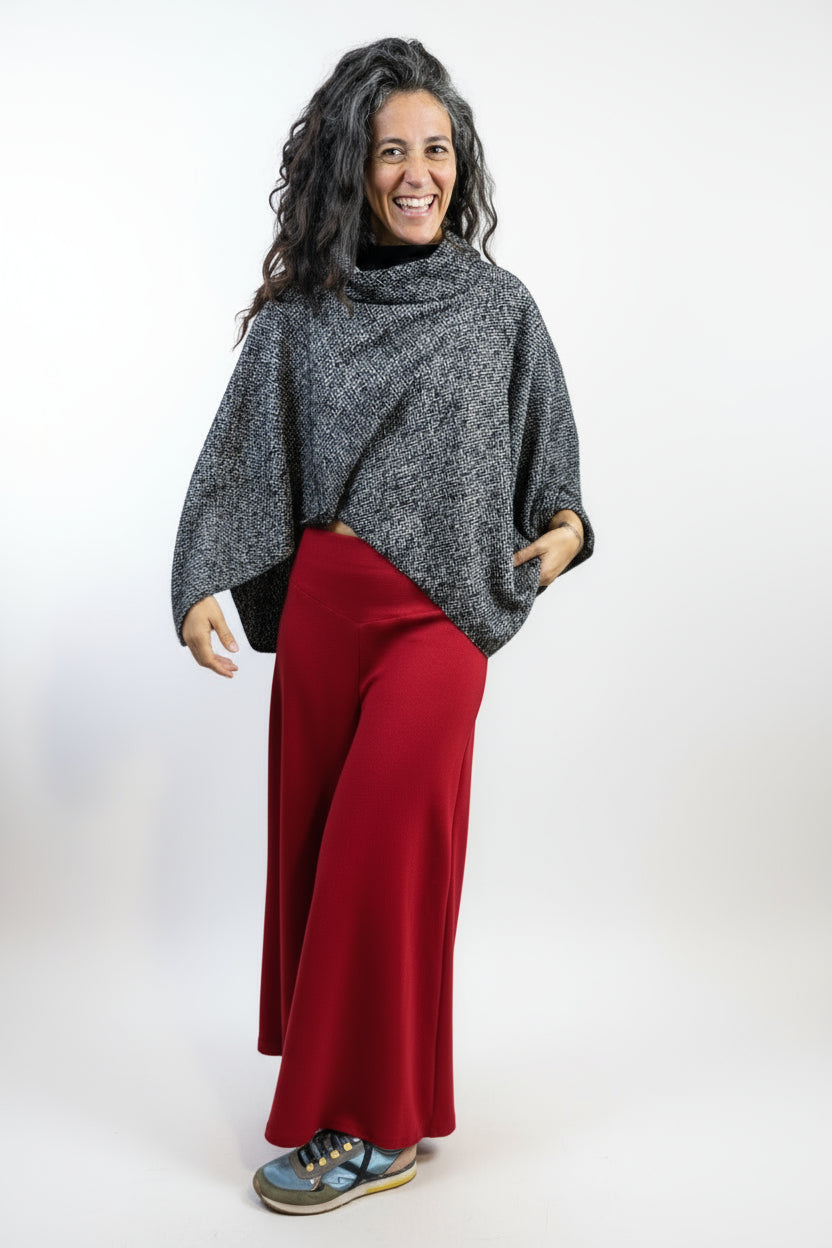 Poncho gris jaspeado