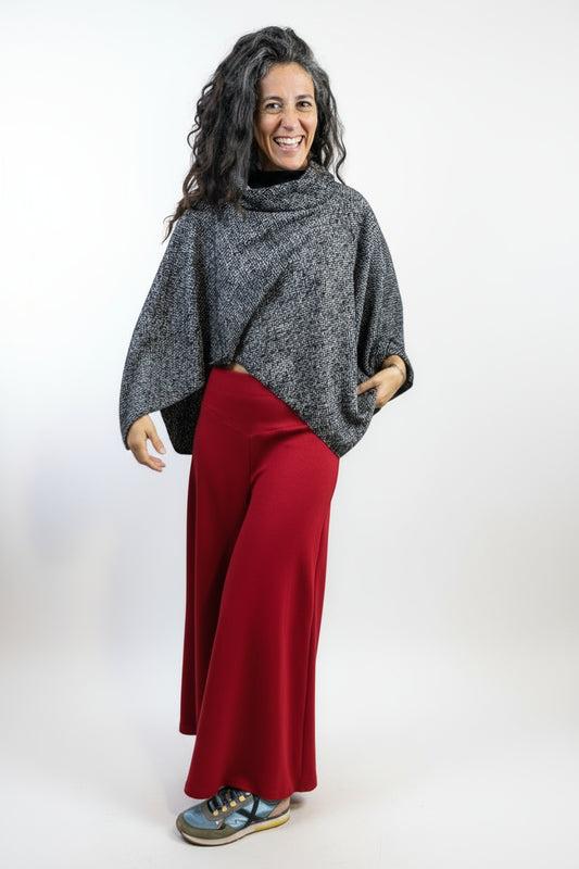 Poncho gris jaspeado