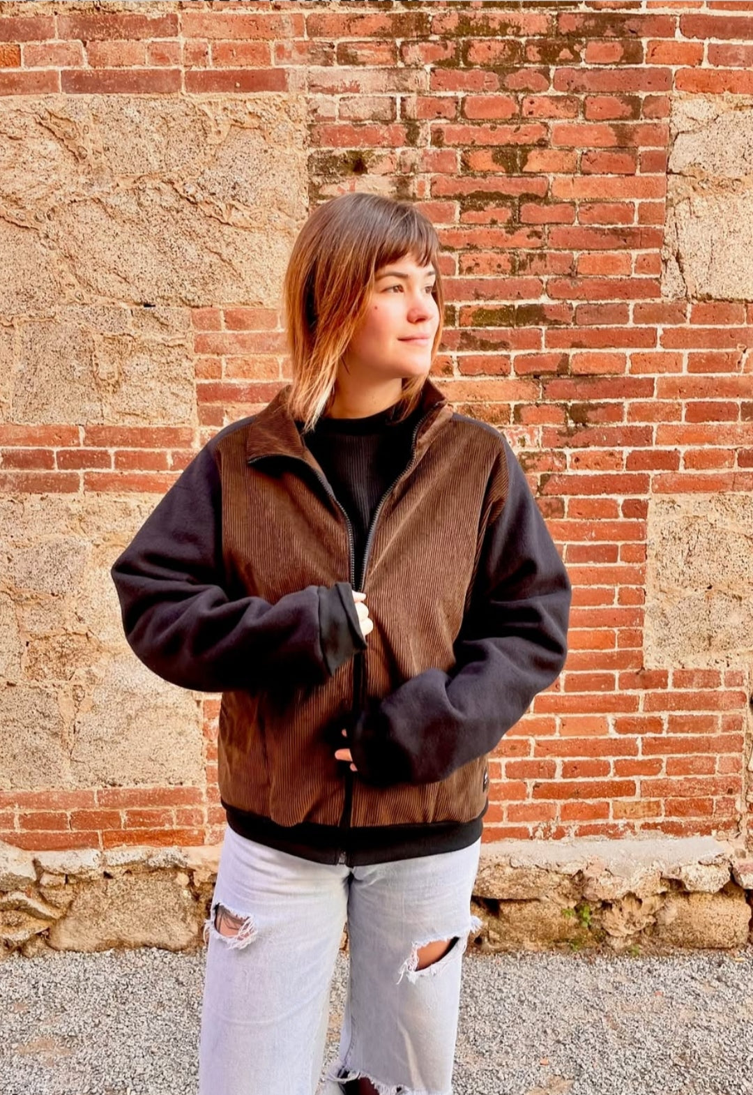 oversized unisex zip-up sweatshirt