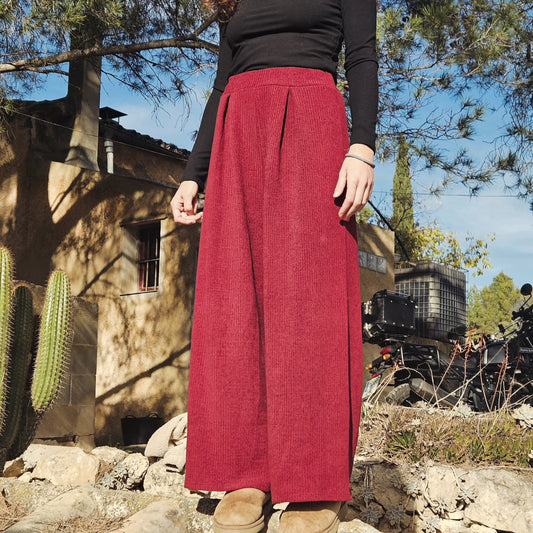 Pantalón de pana burdeos